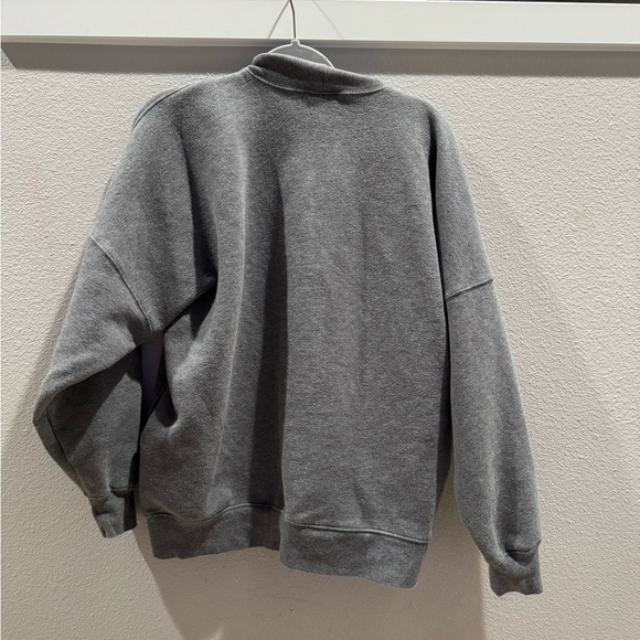 (2 Medium/Large) TNA by Aritzia Cozy Fleece Mega Mock Sweater Gray - Picture 4 of 6